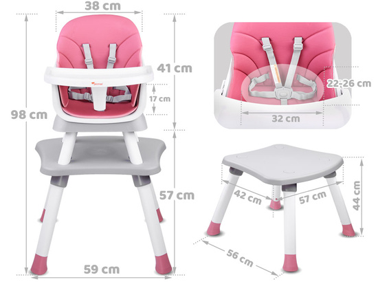 High chair, feeding chair Set 6in1 ZA4142