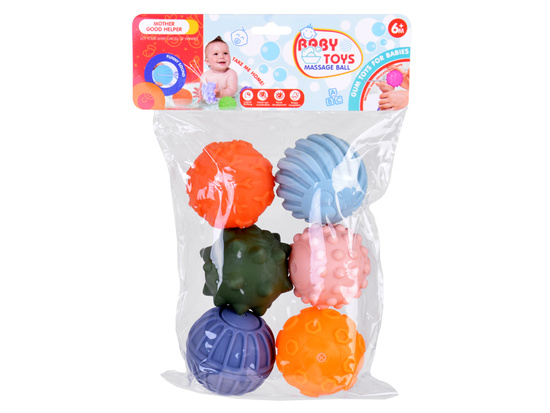 Colorful sensory balls squeakers for children 6m+ 6pcs ZA5578