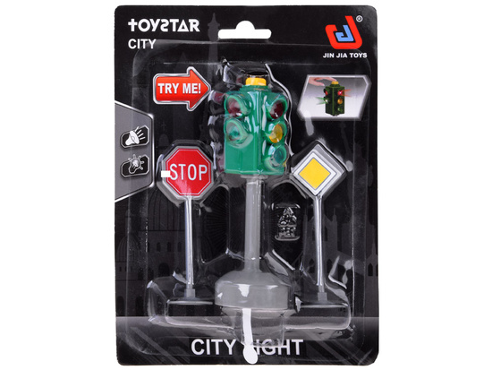 Traffic lights with sound and light + 2 road signs ZA5845