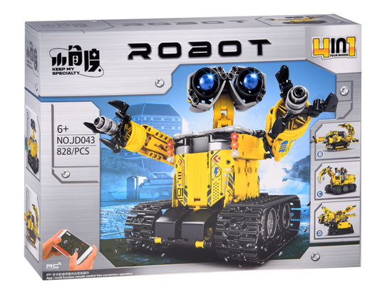 Zestaw klocków 4w1 Złóż zdalnie sterowane ROBOTY i MASZYNY 828-ele RC0738