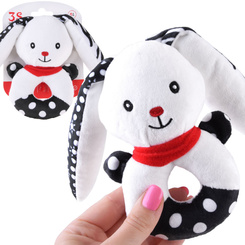 Contrast rattle for babies with a squeaker, BUNNY ZA5778