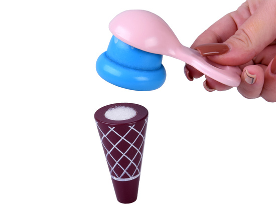 Pastel sweet ICE CREAM SHOP on wooden wheels + 8 different ice creams ZA5946