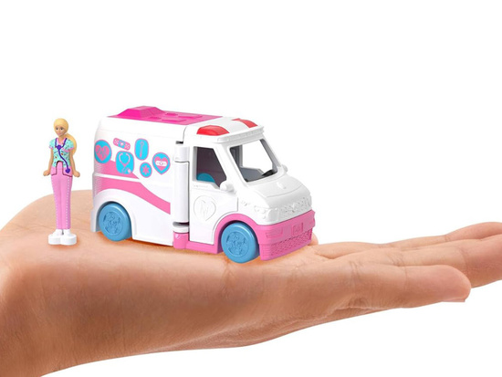 Mattel Mini Barbie Land Doctor Doll + Ambulance Car ZA6038 D