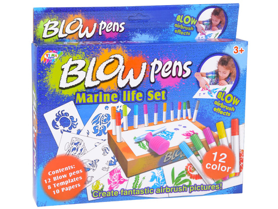 AIRBRUSH Creative Art Set - Painting Pump, Markers and Stencils ZA5710