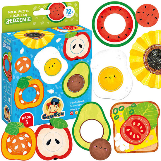 CzuCzu My Puzzle with a Hole Food 14 Pieces 12+ Months ZA5544