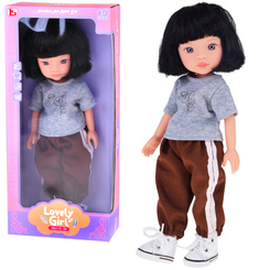 Lovely Girl Lalka z krótkimi czarnymi włosami w sportowym stroju 33cm ZA5849