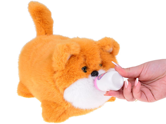 Interactive ginger dog PULPET - barks and moves his eyes records voice + bottle ZA5479