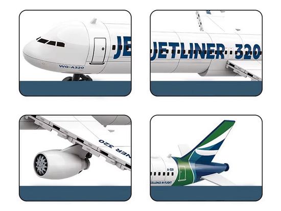 Construction blocks Jetliner 320 passenger model airplane 133 pieces ZA5678
