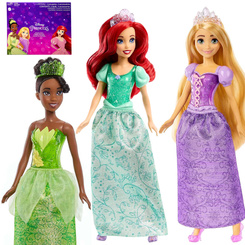 Mattel Disney Princess 3-Doll Set: Ariel + Tiana + Rapunzel ZA6036
