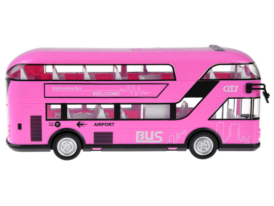 Pink double-decker bus with opening doors and sound ZA4748