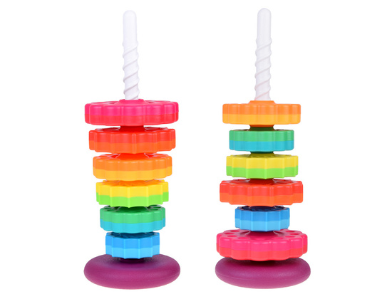 Rainbow spiral tower for stacking sensory toy for children ZA5286