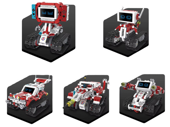 Technical Building Blocks Robots Pro 5-in-1 Set with Remote Control and LED Screen RC0741