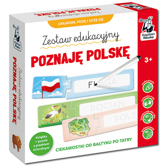 Captain Science Educational Set. Learning Poland. Book + Writing Puzzle KS1220