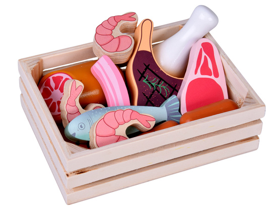 Wooden COLD CUTS BOX - a set of toy meats for children ZA5942