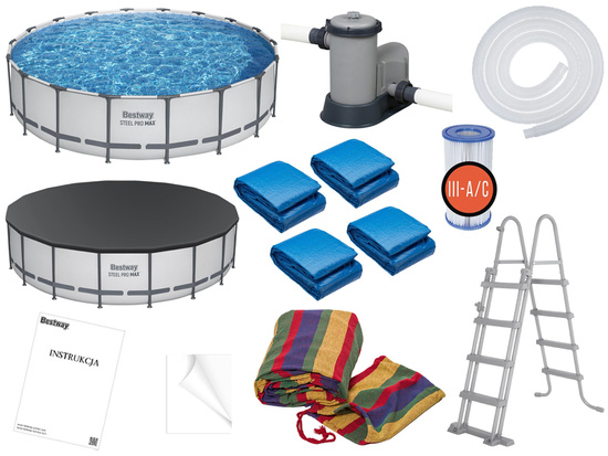 Bestway Frame Pool 549x122cm 12in1 Cover Mat Pump Ladder 56462