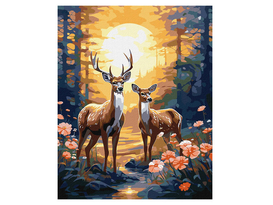 Malowanie po numerach 40x50 cm KHO6602 Wdzięczny jeleń  AP0113