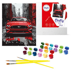 Painting by numbers 40x50 cm KHO5157 Red Mustang sports car AP0106
