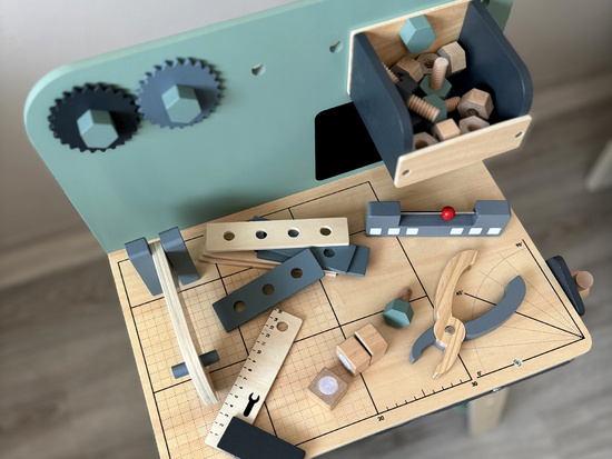 Wooden workshop for a little handyman tools for children ZA5616