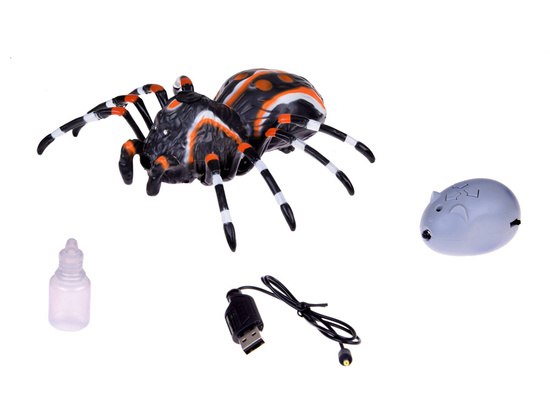 Realistic spider toy with remote control, lights up, walks in pairs RC0636