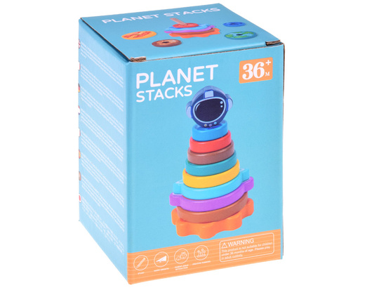 Pyramid puzzle wooden tower planets space 10 pieces ZA4691