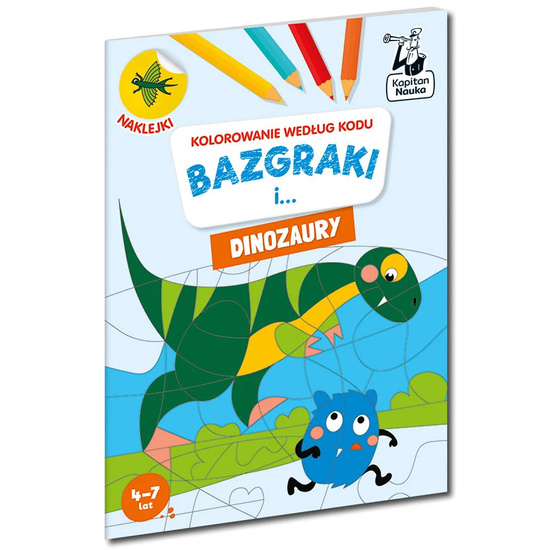 Captain Science Doodles and Dinosaurs. Coloring Page KS1191