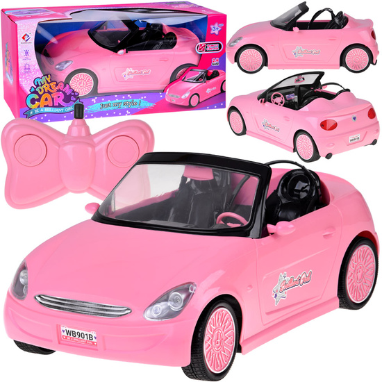 Pink RC Convertible Car with Lights and Remote Control RC0713