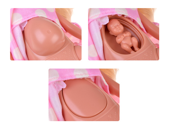 Doll family set: mom, dad, pregnant doll, baby, newborn ZA5700