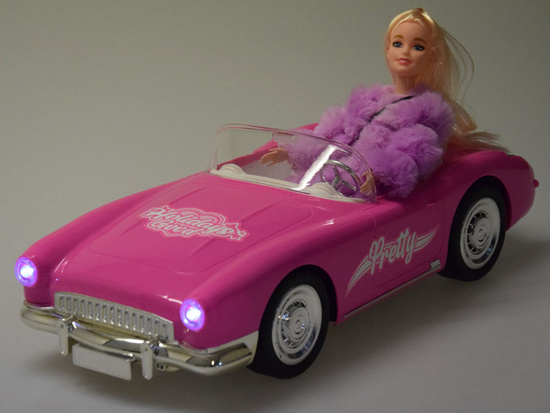 Autko Retro Cadillac na pilota + Elegancka Lalka w Futrze RC0745