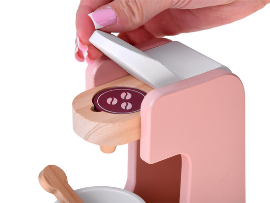 Wooden Set Toaster Coffee Machine Mixer + Accessories – Small Pretend Play Appliances ZA5929