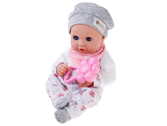 BOBAS doll 32cm with moving eyes + feeding accessories ZA5833