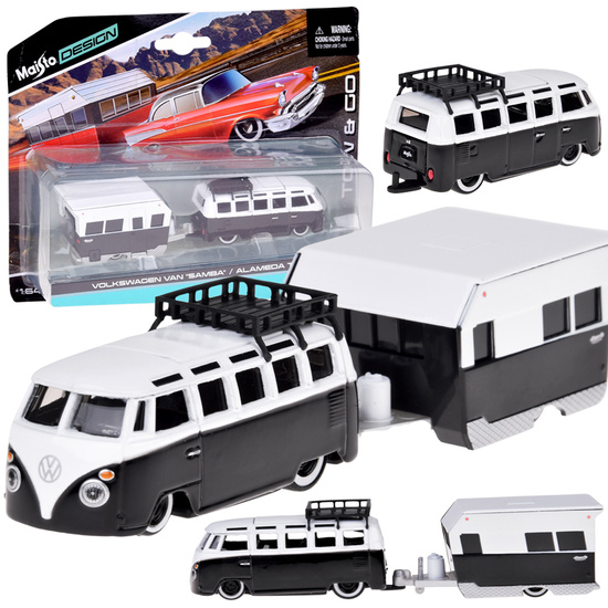 Maisto licensed car Volkswagen VAN Samba trailer 1:64 1:64 ZA5959
