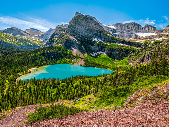3000-piece Grinnell Lake Puzzle, Glacier National Park, USA C-300716-2