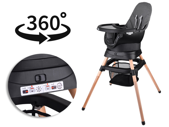 Multifunctional 6-in-1 swivel feeding chair for children ZA5659