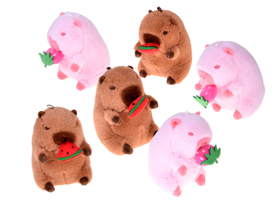 Adorable CAPYBARA pendant eating a watermelon mini mascot 10 cm ZA5733