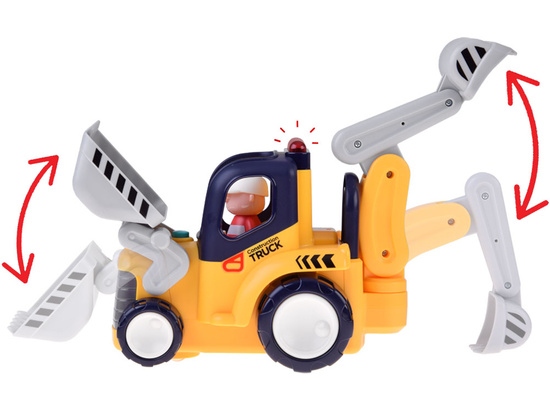 Remote-controlled construction vehicle BULLDOZER-EXCAVATOR Sound + lights ZA5669