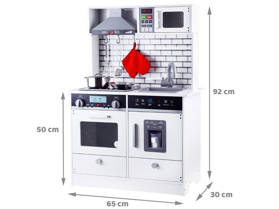 Large wooden kitchen SCANDINAVIAN STYLE Light + sound ACCESSORIES ZA3717