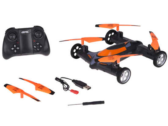 Remote-controlled DRONE Quadcopter with camera 2 in 1 Flying + Driving RC0725 PO