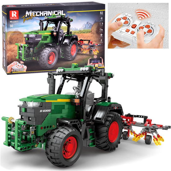 Klocki konstrukcyjne - Zdalnie sterowany TRAKTOR z bronami 1664-ele ZA5798