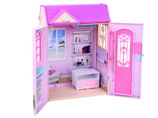 Rozkładany domek dla lalki walizka mebelki + lalka Anlily ZA5694