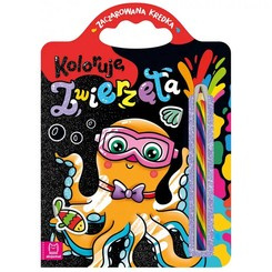 Coloring animals. Magic crayon. Stickers KS0920