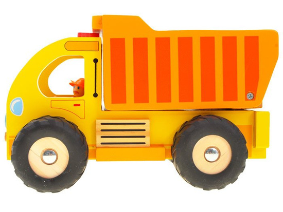 Wooden Car Dump Truck Garbage Truck with Movable Trailer for Children ZA1810