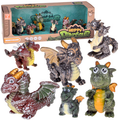Fairy Tale Dragon Figurine Set 6 pcs – Magical Creatures ZA5883
