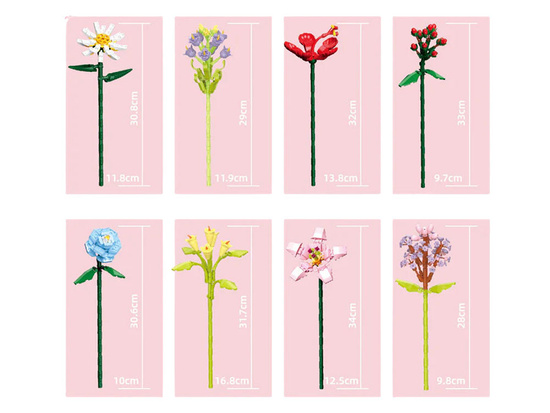 Technical blocks Bouquet of 8 wild flowers in a vase 699 pieces ZA5891