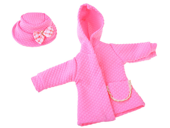 Pink doll clothes set for 36–40 cm doll: Dress, Coat, Hat ZA5839