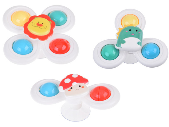 Spinner 2in1 toy with suction cup on the handle 3 pcs sensory ZA5576