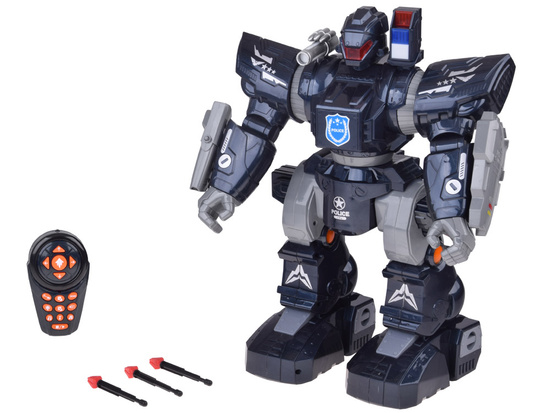 Remote-controlled POLICE ROBOT - walks, dances, shoots and lights up RC0731
