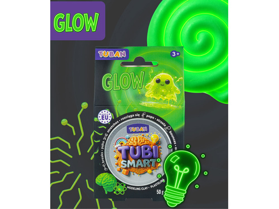 Tubi Smart sensory clay Glow stretches, shoots, bounces ZA6128