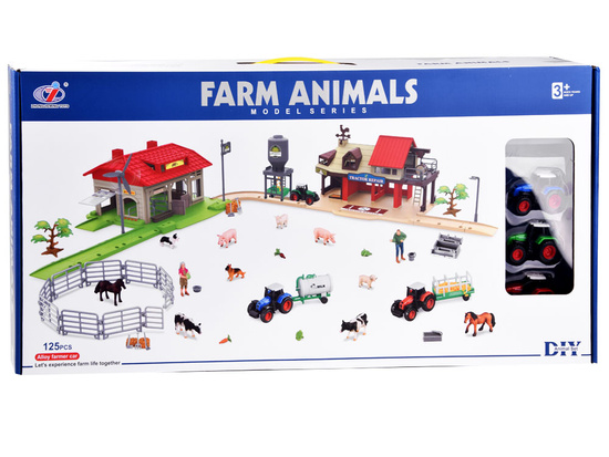 FARM ANIMALS SERIES Large farm + tractor and animals 125pcs ZA4823