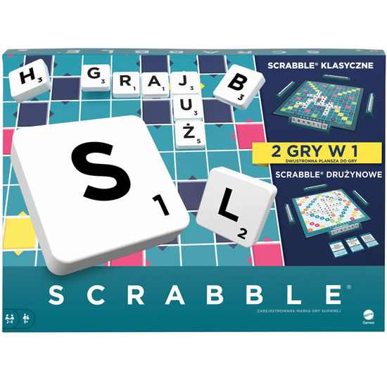 Mattel Gra słowna Scrabble (edycja polska) - wersja odnowiona GR0828
