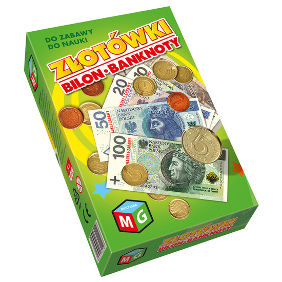 Multigra Złotówki bilon i banknoty - zabawkowe pieniądze GR0289